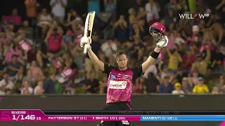 Steven Smith becomes the first Sydney Sixers player to score a century in BBL