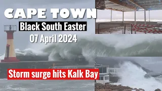 Cape Town Black South Easter - Storm surge in Kalk Bay 07 April 2024