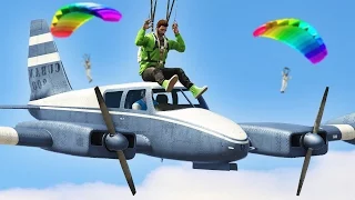 PLANES vs. PARACHUTERS! (GTA 5 Funny Moments)