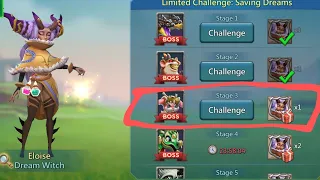 Lords mobile limited challenge saving dreams stage 3|Dream witch limited challenge stage 3 hero