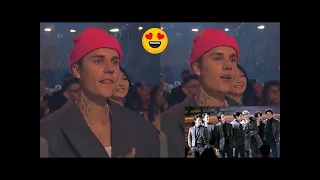 Justin Bieber REACTS To BTS Butter Performance at 2022 Grammys. Reaction Grammy winning live