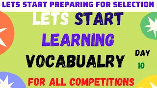 Vocabulary I Lets Start Learning Vocabulary by Root Words I Vocabulary for Competitive Exams IDay 10