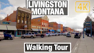 4K City Walks - Livingston Montana USA - March 23 - Rural Virtual Treadmill Scenery Walk and Travel