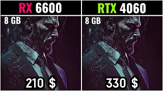 rx 6600 vs rtx 4060 - test in 20 games 1080p - 2k - 4k