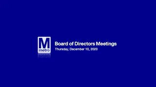 Metro Board Meeting - December 10, 2020