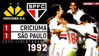 Criciúma 1x1 São Paulo - 1992 - RAÍ, PALHINHA, MULLER, CAFU E A RAÇA E ATITUDE DE UM TIME CAMPEÃO!