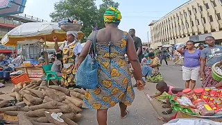 INSIDE FAMOUS FOOD MARKET IN GHANA ACCRA, AFRICA