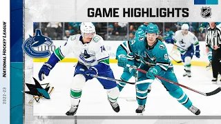 Canucks @ Sharks 11/27 | NHL Highlights 2022