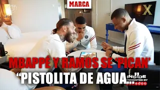 Mbappé y Ramos se 'pican' en una partida de Parchis: "Pistolita de agua..."