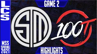 TSM vs 100 Highlights Game 2 | LCS MSS Playoffs Spring 2021 Round 2 | Team Solomid vs 100 Thieves