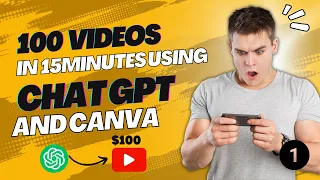 100 Youtube videos in just 15 minutes to earn $200 with Chat GPT and Canva I Chat GPT earning method