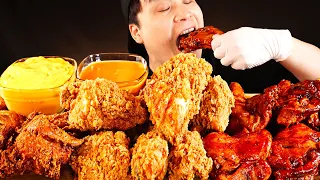 Crispy and moist chicken mukbang in 3 flavors!