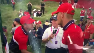 Bryson and Brooks hug it out after winning the Ryder Cup