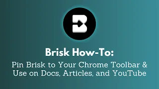 How to Pin Brisk Teaching to Your Chrome Toolbar
