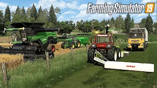 Farming Simulator 19 | Ultra Realistic | Harvesting barley, Mowing grass & Baling straw