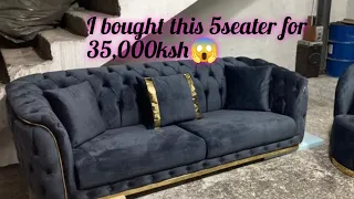 UNBELIEVABLE A TRENDING COUCH 🛋️ FOR HALF PRICE.#gikomba #housetour #livingroomcouch #blackcouch
