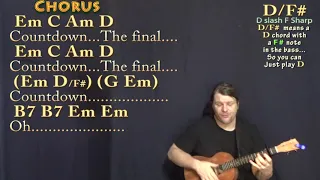 Final Countdown (Europe) Bariuke Cover Lesson with Chords/Lyrics - Capo 2nd Fret