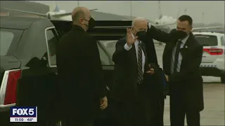 Biden arrives in NYC