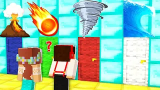 NIE WYBIERZ ZŁYCH DRZWI DO KLĘSK ŻYWIOŁOWYCH - TORNADO, WULKAN, TSUNAMI W MINECRAFT?! GPLAY & LUMI