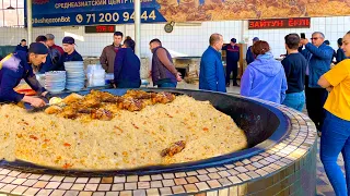 GAINT 1000 KG PILAF IN PILAF CENTER | MEGA PILAF | POPULAR STREET FOOD UZBEKISTAN!