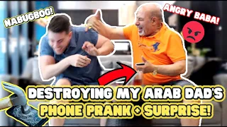DESTROYING My Dad's Phone PRANK Gone Wrong!! 😅✌️ + SURPRISE!