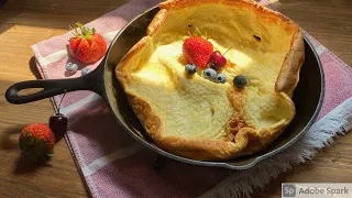 Dutch Baby!! Simple German Pancake! With or without cast iron skillet