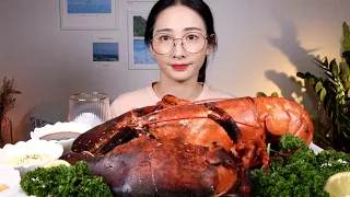 3.2KG 집게가 얼굴만한 대왕 랍스타🦞  GIANT LOBSTER🦞 MUKBANG EATING SOUNDS ロブスター Tôm hùm