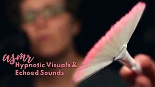ASMR Hypnotic Visual Triggers & Echoed Sounds | No Talking | Face Brushing, Mic Blowing