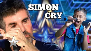 GOLDEN BUZZER "Simon cry" listening to this child's voice singing the air supply song Agt 2024