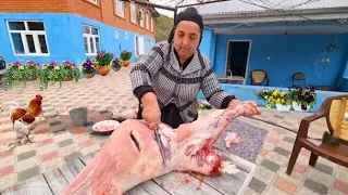 GRANDMOTHER COOKED TASTY ROAST FROM GOAT MEAT
