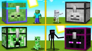 MOBS FOUND MONSTER CHEST IN MINECRAFT ZOMBIE CREEPER ENDERMAN SKELETON BATTLE HOW TO PLAY