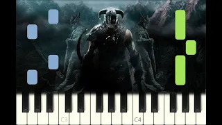 piano tutorial "THE DRAGONBORN COMES" from The Elder Scrolls V : Skyrim, with free sheet music