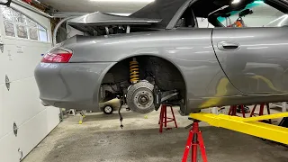 Porsche 911 996 Rear Strut Removal and Ohlins Coilover Installation Part 1