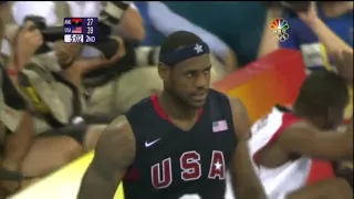 LeBron with a vicious block during the 2008 olympics