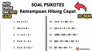 [FuLL] BAHAS SOAL PSIKOTES KEMAMPUAN HITUNG CEPAT‼️