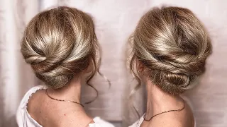 ОЧАРОВАТЕЛЬНЫЙ НИЗКИЙ ПУЧОК НА СВАДЬБУ, НА ВЫПУСКНОЙ | ELEGANT UPDO HAIRSTYLE FOR LONG, MEDIUM HAIR