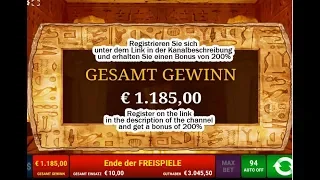 Ramses book Gesamtgewinn €1185! 10€ Einsatz! Big Win