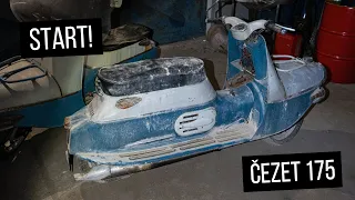 START OF THE ČEZET MOTORCYCLE AFTER 22 YEARS + TEST DRIVE