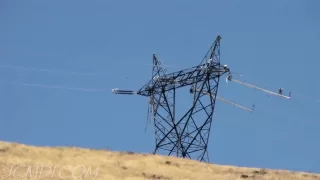 500kV Tower Construction 3 -Line Work Time Lapse  V05866