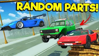 I UPGRADED Cars with Randomly Generated Parts for Bridge Races in BeamNG Drive Mods!