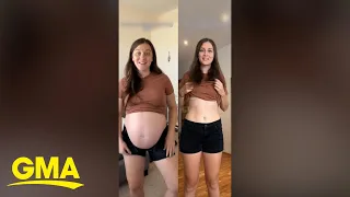 Woman films remarkable before and during pregnancy videos