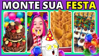 🎉🎂 MONTE A SUA FESTA DE ANIVERSÁRIO  | Edição: Comida | Jogo das Escolhas | #quiz #buuquiz