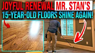Mr.Stan was very happy with the results of a Screen & Recoat on these 15 year old hardwood floors