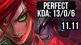 KATARINA vs AATROX (TOP) | 13/0/6, Legendary, 1000+ games | KR Master | v11.11