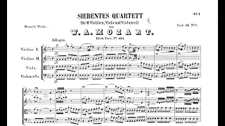 W. A. Mozart String Quartet n°7 KV 160 - Score