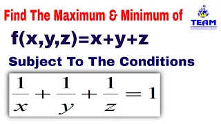 Maximum and Minimum of  by using Lagrange's Method of Undetermined  Multipliers problem-1