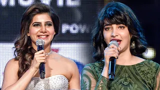 Gorgeous divas Samantha and Shruti Haasan enthralled with their cute Telugu speech at South Awards