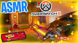 ASMR Gaming 😴 Overwatch 2 Platinum Reinhardt! Relaxing Gum Chewing 🎮🎧 Controller Sounds + Whisper 💤