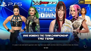 WWE 2K22 (PS5) - RODRIGUEZ & SHOTZI vs DAMAGE CTRL | WWE WOMEN'S TAG TEAM TITLE MATCH: 10/21/22 (4K)