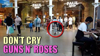 Kids Loving Guns N' Roses Don't Cry on Public Piano | Cole Lam 14 Years Old